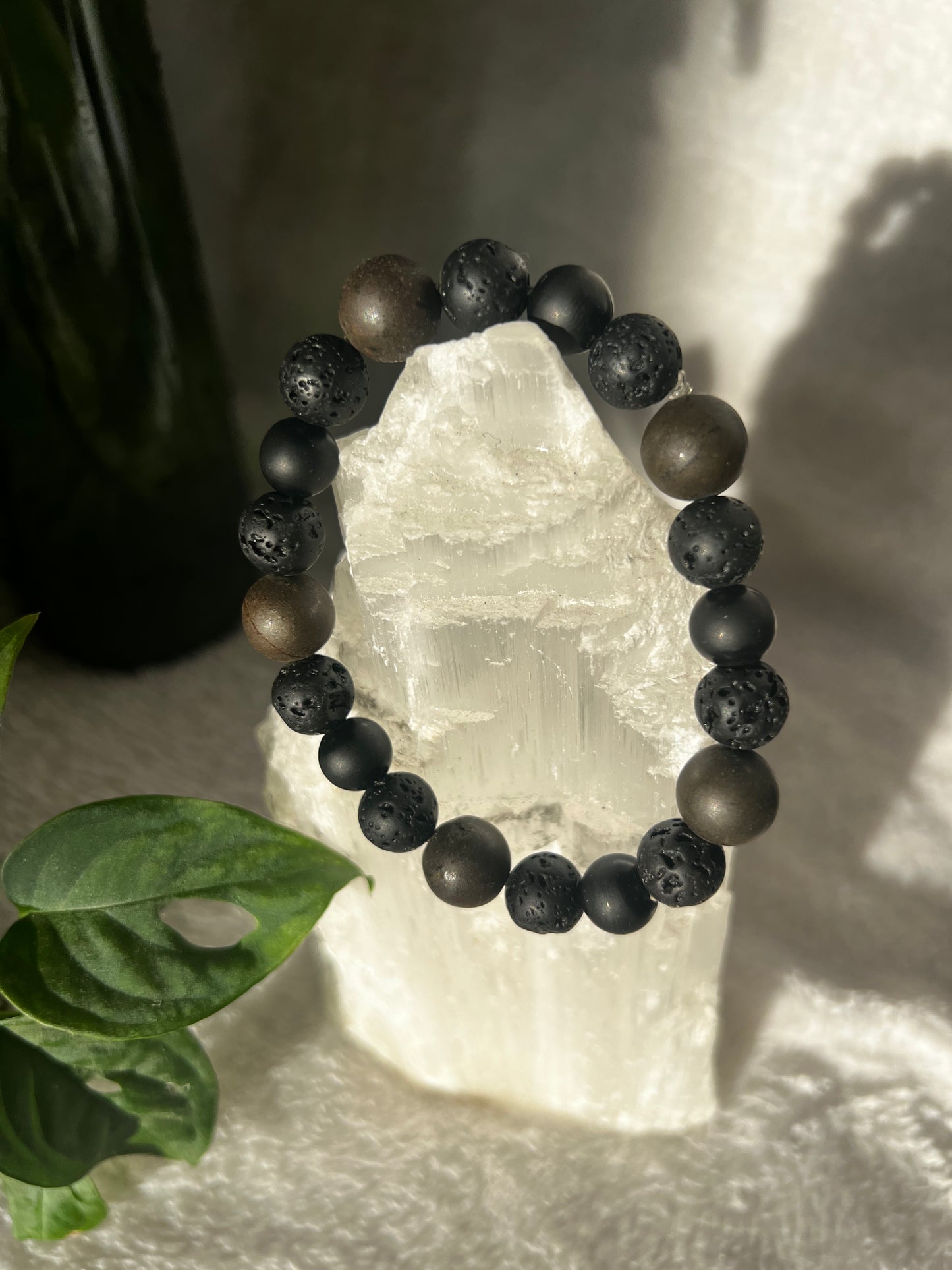 Shungite, Pyrite and Lava Stone Protective Bracelet