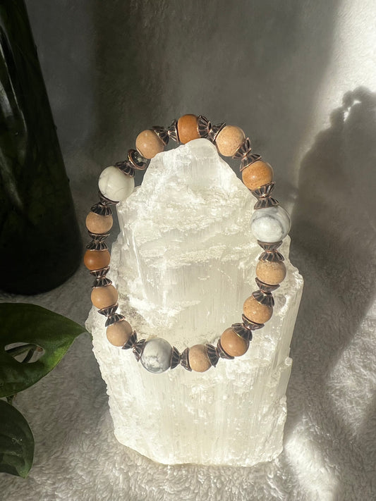 Howlite and River Rock Calming Bracelet