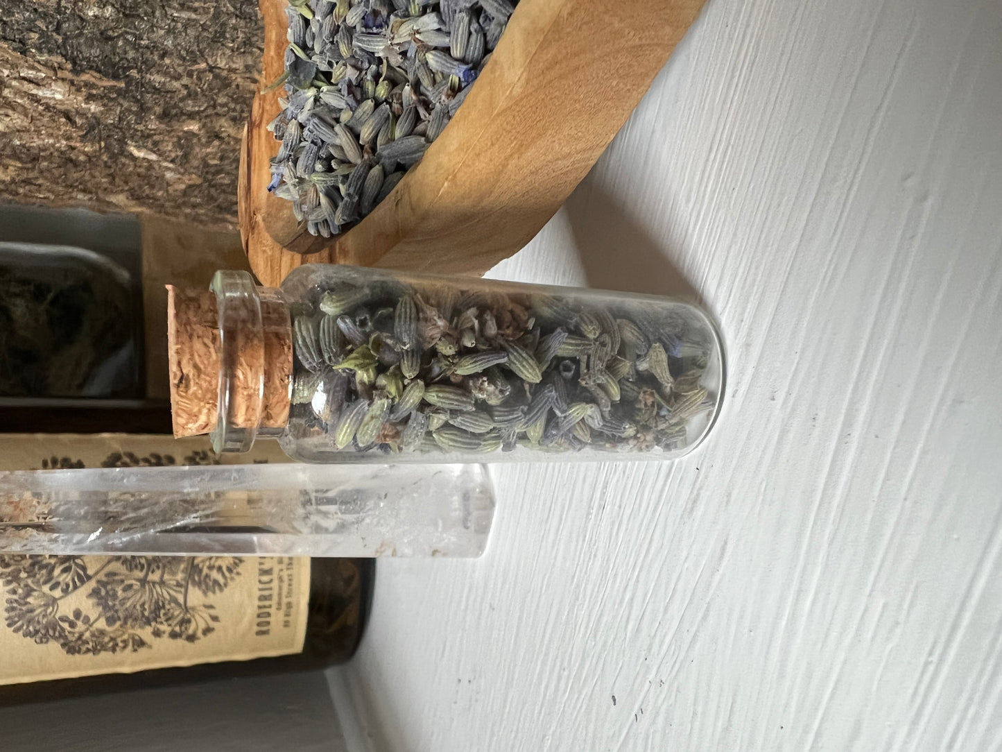 Lavender Buds - Glass Vial Jar with Cork LId