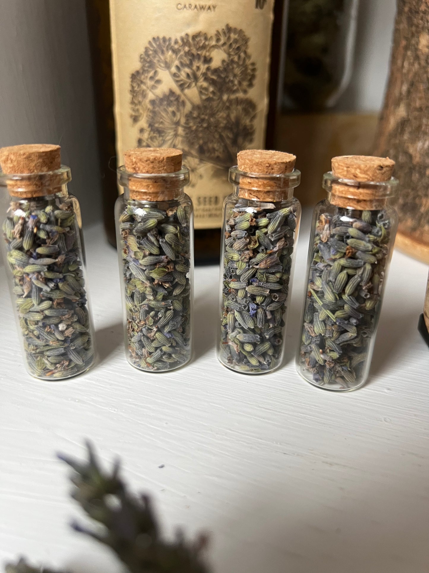 Lavender Buds - Glass Vial Jar with Cork LId