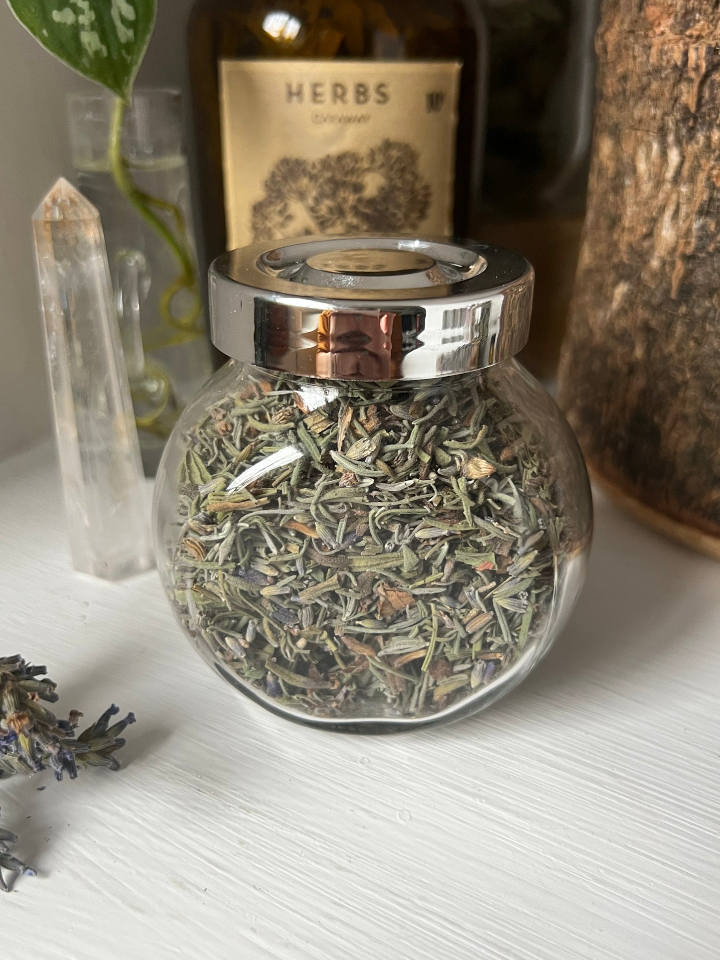 Lavender-Buds and Leaves- Glass Jar with Lid